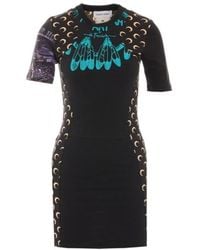 Marine Serre - Graphic Panel Mini Dress - Lyst