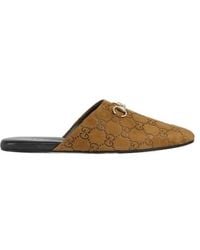 Gucci - Horsebit Monogrammed Mules - Lyst