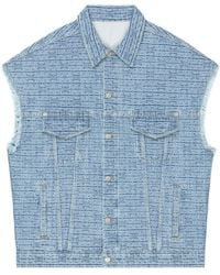 Givenchy - 4G Denim Button-Up Vest - Lyst