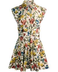 Alice + Olivia - Kim Floral-Print Shirt Mini Dress - Lyst
