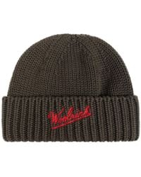 Woolrich - Logo Intarsia Knit Beanie - Lyst
