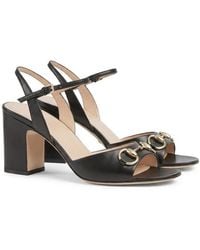 Gucci - Horsebit Detailed Sandals - Lyst