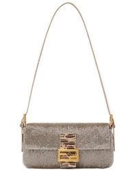 Fendi - Baguette 26424 Golden Organza Bag With Bead Embroidery - Lyst