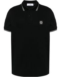 Stone Island - Logo Patch Short-Sleeved Polo Shirt - Lyst