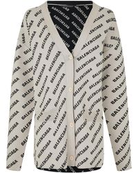 Balenciaga - Logo Cardigan - Lyst