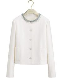 Dior - Embroidered Cropped Jacket - Lyst