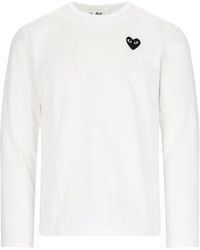 COMME DES GARÇONS PLAY - Comme Des Garçons Play Heart-Patch Crewneck T-Shirt - Lyst