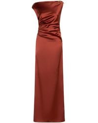 Max Mara - Long Stretch Satin Dress - Lyst