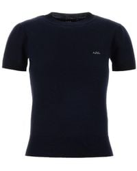A.P.C. - Gia Short-Sleeve Knitted Top - Lyst
