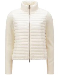 Moncler - Quilted Panel Knitted Jacket - Lyst