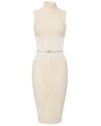 Elisabetta Franchi - High-Neck Sleeveless Knit Dress - Lyst