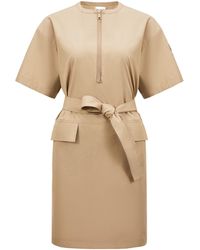 Moncler - Belted Mini Dress - Lyst