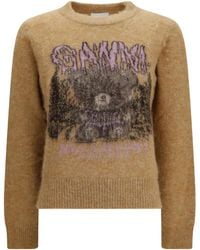 Ganni - Graphic-Intarsia Crew-Neck Sweater - Lyst
