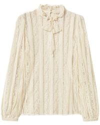 Twinset - Striped Lace Bow Blouse - Lyst