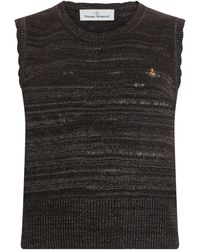 Vivienne Westwood - Knitted Vest With Embroidered Logo - Lyst