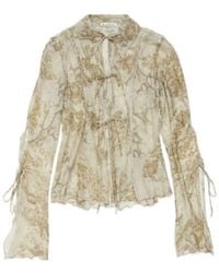 Acne Studios - Floral-Print Semi-Sheer Shirt - Lyst