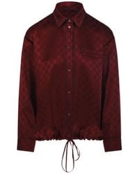 Gucci - Gg Satin Shirt With Tie Waist - Lyst