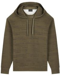Emporio Armani - All-Over Logo Hoodie - Lyst
