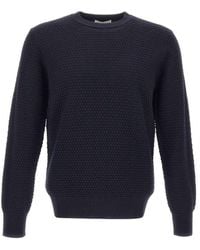Kangra Cashmere - Kangra Textured Crew Neck Knitted Sweater - Lyst