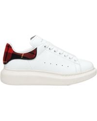 McQueen - Leather Tartan-Trim Oversized Sneakers - Lyst
