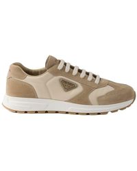 Prada - Prax Suede And Re-Nylon Sneakers - Lyst