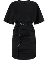 Pinko - Ruched Belted T-Shirt Dress - Lyst