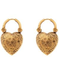 Chloé - Heart-Shaped Drop Earrings - Lyst