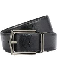 ZEGNA - Reversible Buckled Leather Belt - Lyst