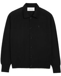 Ami Paris - Ami Button-Up Logo Cardigan - Lyst