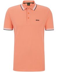 BOSS - Polo Shirt With Contrast Tipping - Lyst