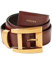 Versace - Logo-Print Buckle Belt - Lyst