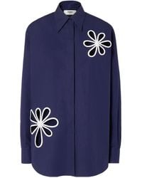 Fendi - Long Sleeved Cut-Out Detailed Poplin Shirt - Lyst