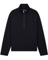 Emporio Armani - Zip Detailed High Neck Sweatshirt - Lyst