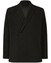 Homme Plissé Issey Miyake - Homme Plissé Issey Miyake Double Breasted Pleated Jacket - Lyst