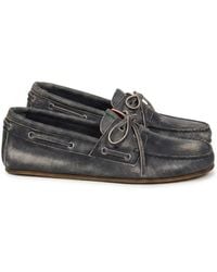 Gucci - Distressed Boat Shoes - Lyst
