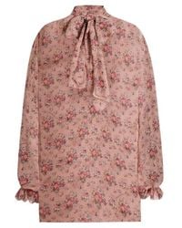 Dolce & Gabbana - Small Flower Bouquets-Print Chiffon Top - Lyst