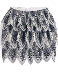 Dior - Embroidered Ruffle Miniskirt - Lyst