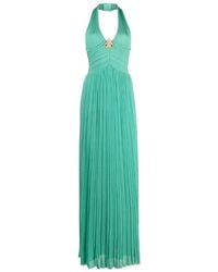 Balmain - Embellished Pleated Halterneck Gown - Lyst