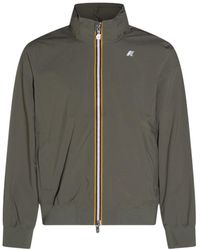 K-Way - Striped Zip Stand-Collar Jacket - Lyst