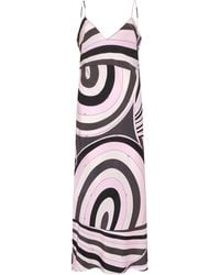 PUCCI - Printed Silk Long Dress - Lyst