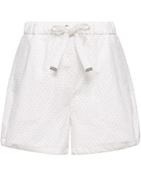 Moncler - Logo-Patch Elasticated Waistband Shorts - Lyst