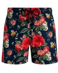 Vilebrequin - Elasticated-Waistband Floral-Print Swim Shorts - Lyst