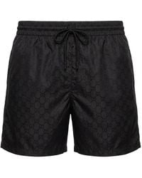 Gucci - Monogrammed Drawstring Swim Shorts - Lyst