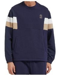 Brunello Cucinelli - Logo-Print Panelled Sweatshirt - Lyst