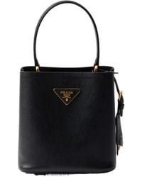 Prada - Triangle-Logo Bucket Bag - Lyst