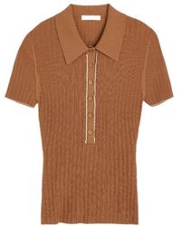 By Malene Birger - Benita Ribbed Polo Knitted Top - Lyst