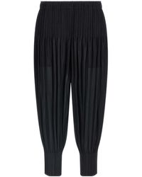 Pleats Please Issey Miyake - Trousers Elastic Waistband Ribbed Cuffs - Lyst