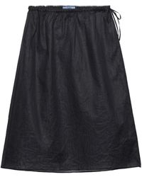 Prada - Cotton Organdy Midi-Skirt - Lyst