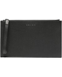 Orciani - Logo-Lettering Leather Clutch - Lyst