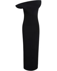 KHAITE - Cato Strapless Woven Midi Dress - Lyst